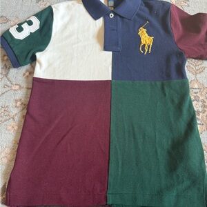 Ralph Lauren Green and White Polo Shirt Classic Style